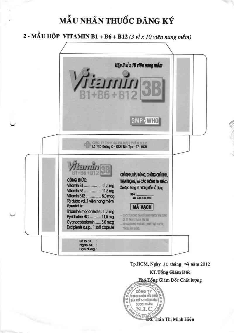 thông tin, cách dùng, giá thuốc Vitamin B1+B6+B12 - ảnh 1