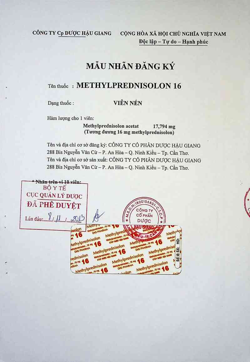 thông tin, cách dùng, giá thuốc Methylprednisolon 16 - ảnh 1