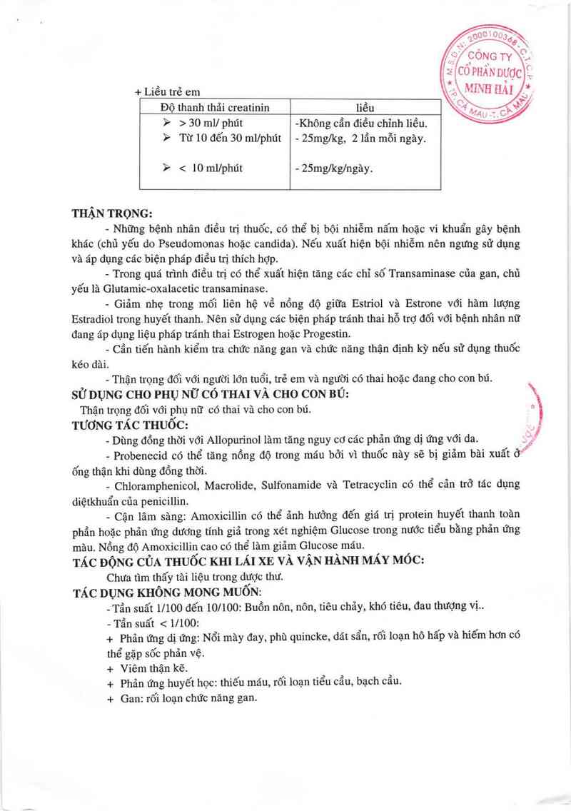 thông tin, cách dùng, giá thuốc Trimoxtal 875/125 - ảnh 3