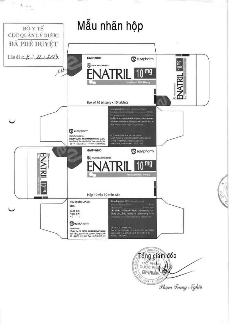 thông tin, cách dùng, giá thuốc Enatril 10 mg - ảnh 0