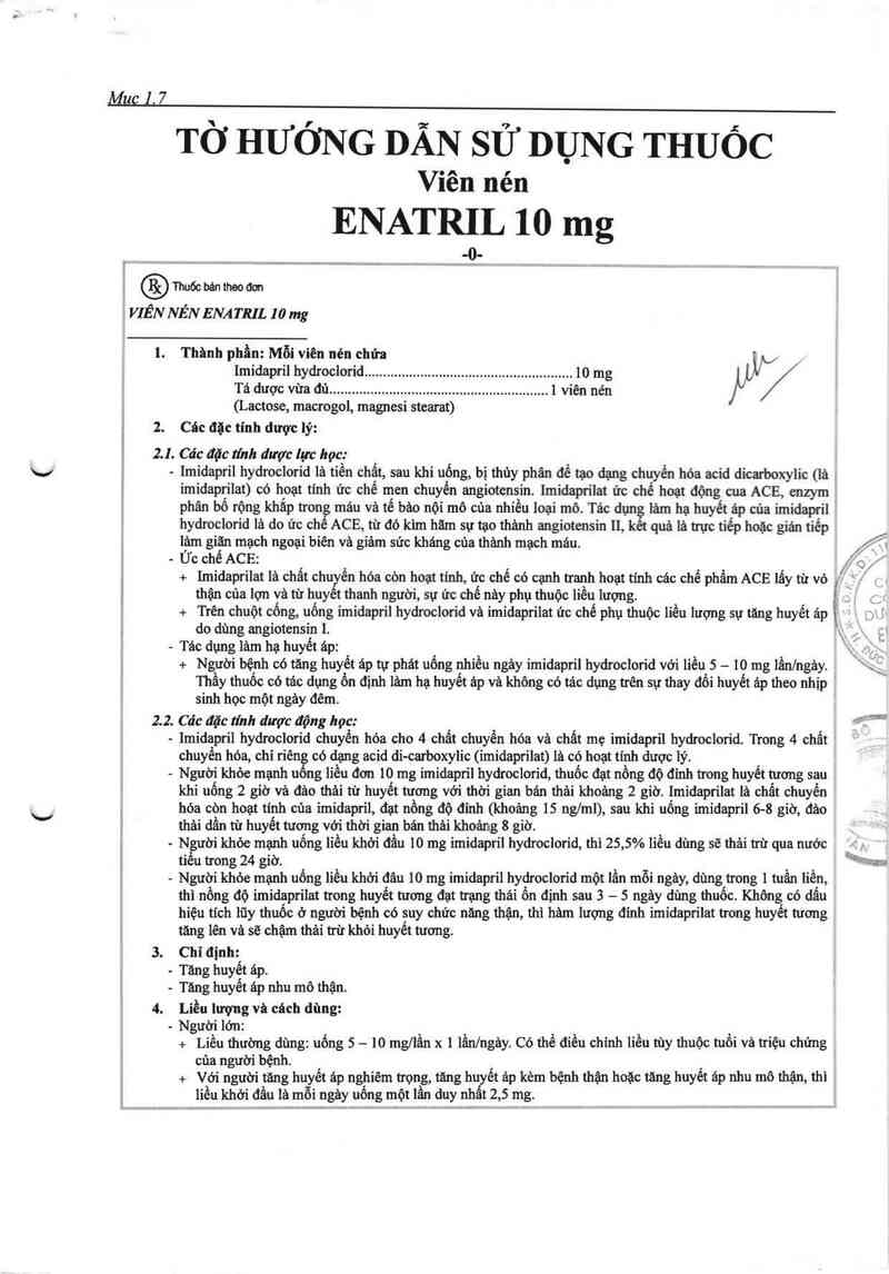 thông tin, cách dùng, giá thuốc Enatril 10 mg - ảnh 2