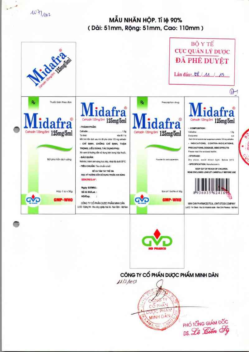 thông tin, cách dùng, giá thuốc Midafra 125mg/ 5ml - ảnh 0