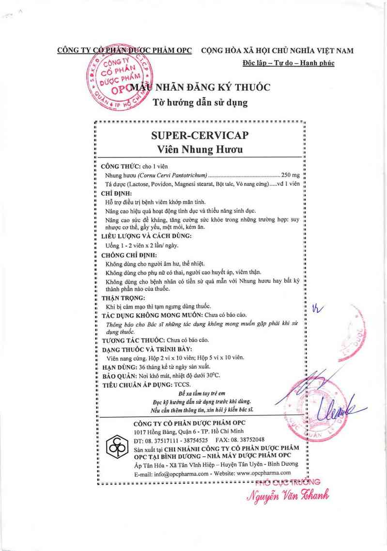 thông tin, cách dùng, giá thuốc SUPER-CERVICAP Viên Nhung Hươu - ảnh 2