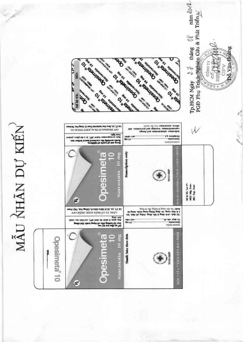 thông tin, cách dùng, giá thuốc Opesimeta 10 - ảnh 1