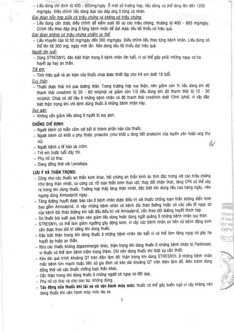 thông tin, cách dùng, giá thuốc Stresnyl 100 - ảnh 2