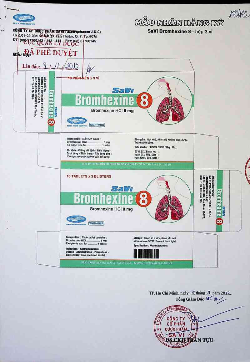 thông tin, cách dùng, giá thuốc Savi Bromhexine 8 - ảnh 0