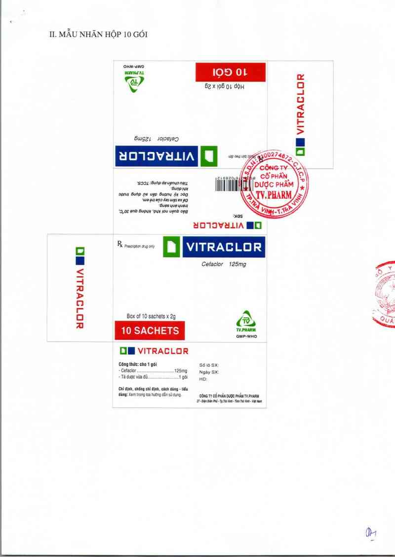 thông tin, cách dùng, giá thuốc Vitraclor - ảnh 1