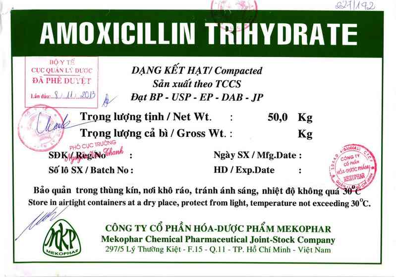 thông tin, cách dùng, giá thuốc Amoxicillin trihydrate - Dạng kết hạt (Compacted) - ảnh 0