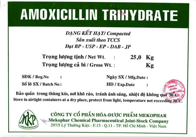 thông tin, cách dùng, giá thuốc Amoxicillin trihydrate - Dạng kết hạt (Compacted) - ảnh 1