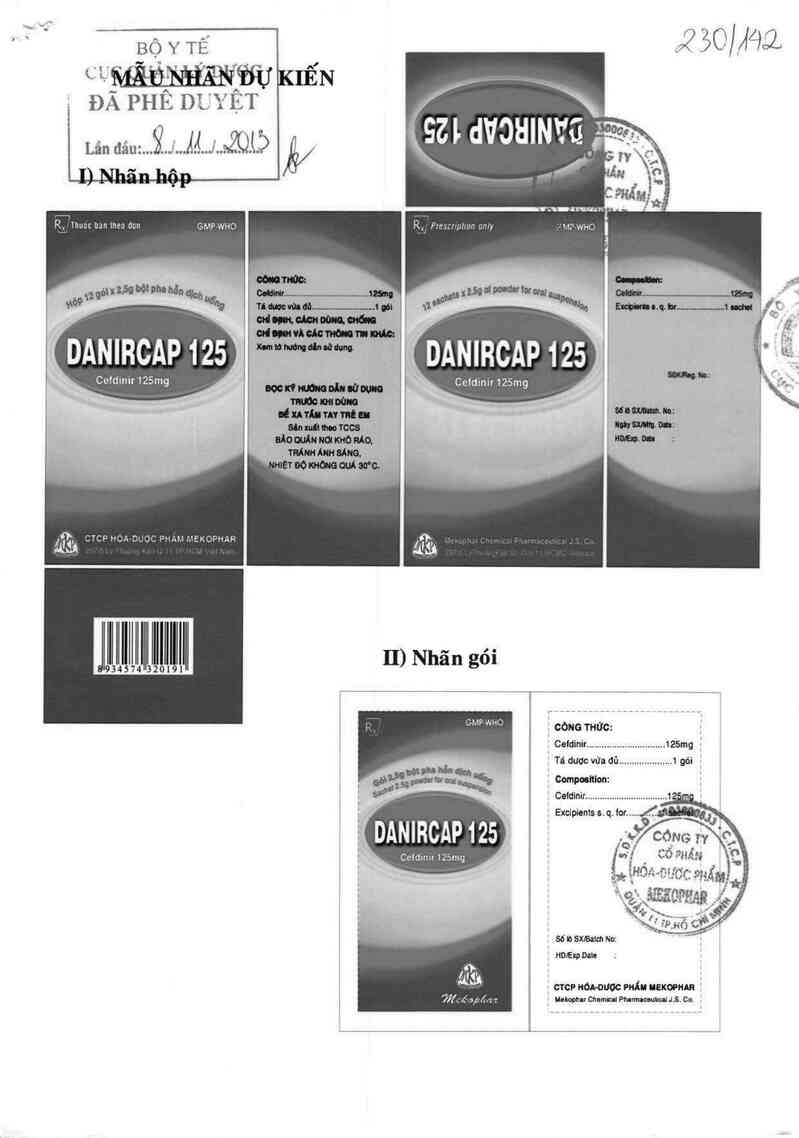 thông tin, cách dùng, giá thuốc Danircap 125 - ảnh 0