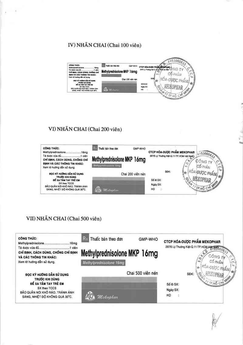 thông tin, cách dùng, giá thuốc Methylprednisolone MKP 16mg - ảnh 3