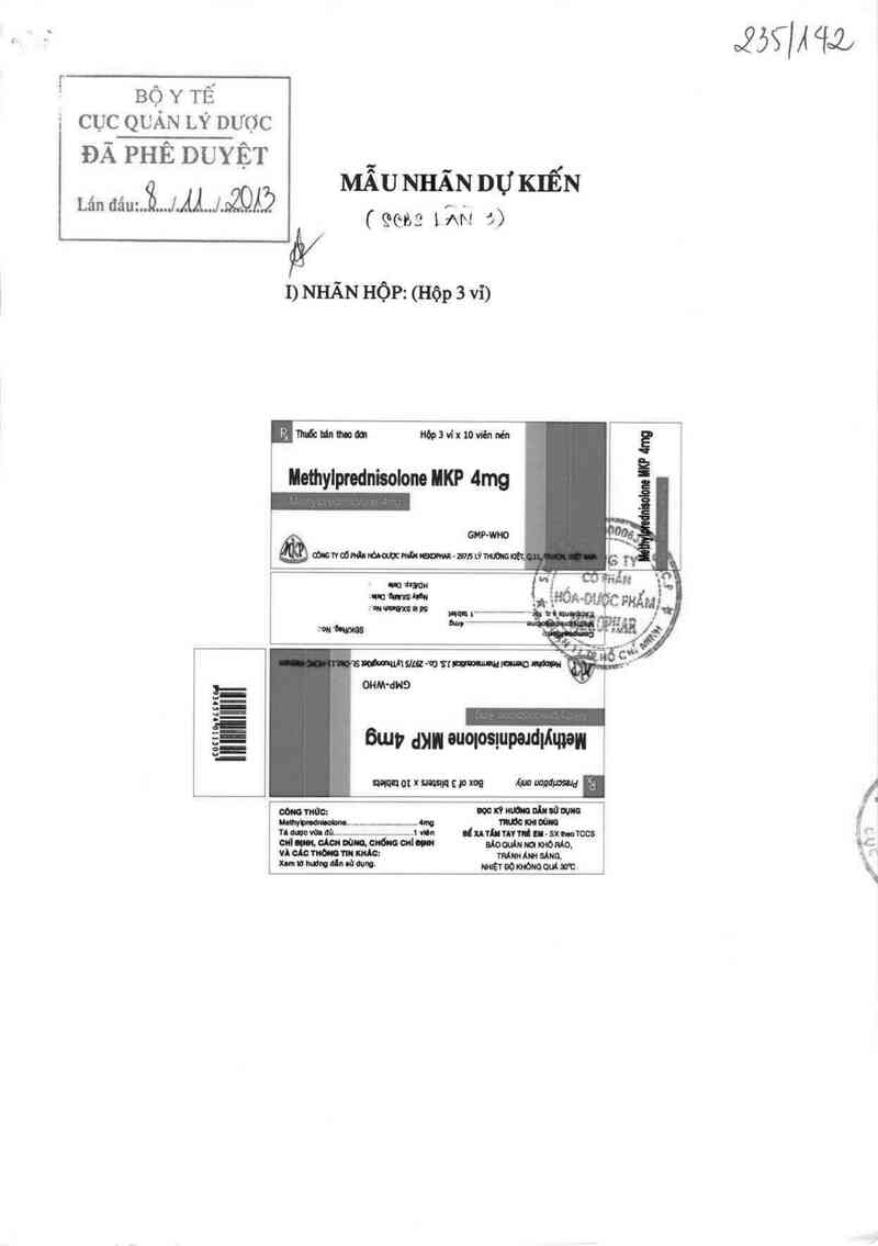 thông tin, cách dùng, giá thuốc Methylprednisolone MKP 4mg - ảnh 0