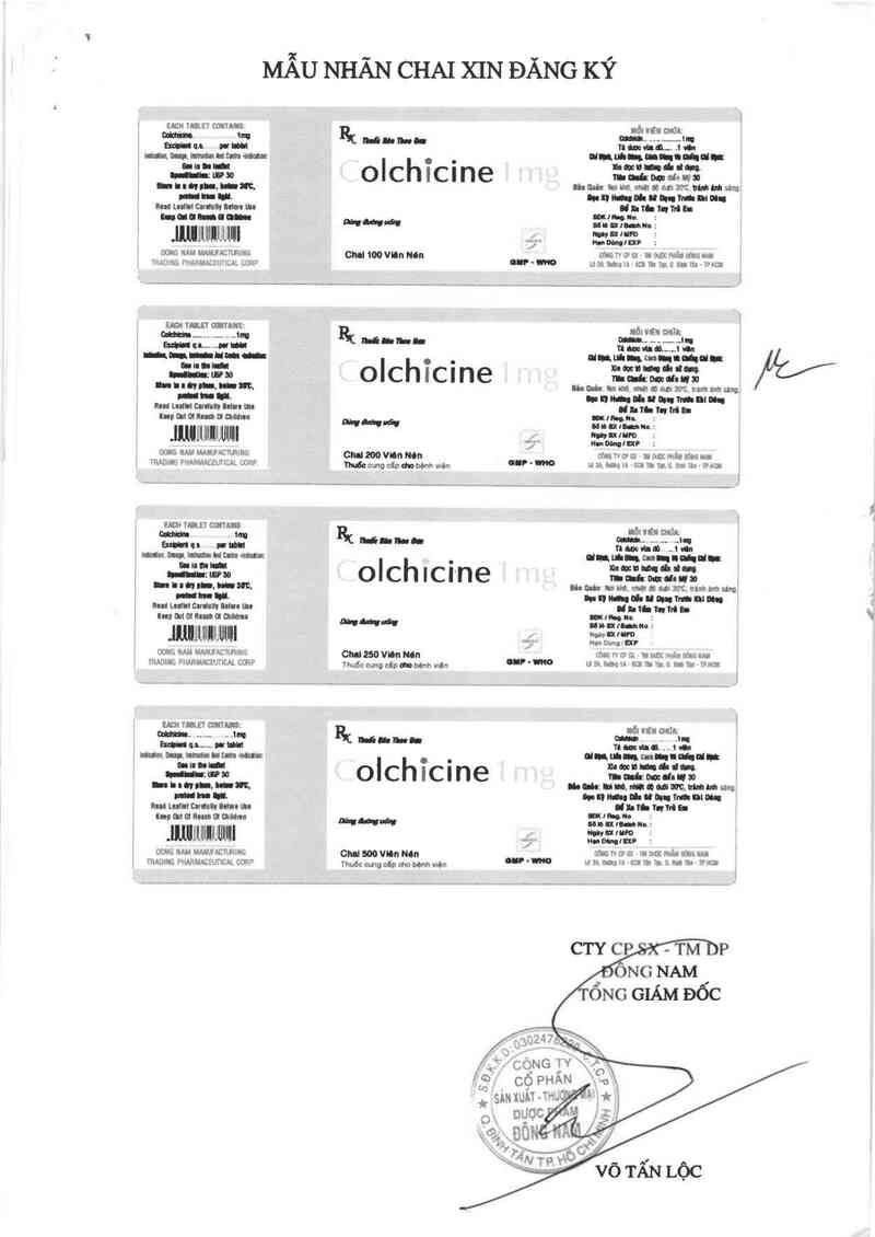 thông tin, cách dùng, giá thuốc Colchicin 1 mg - ảnh 1