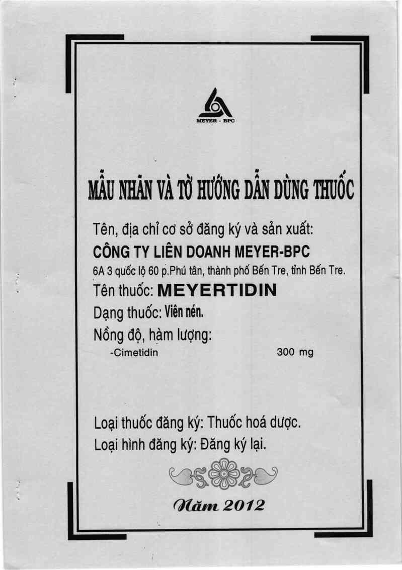 thông tin, cách dùng, giá thuốc Meyertidin - ảnh 0