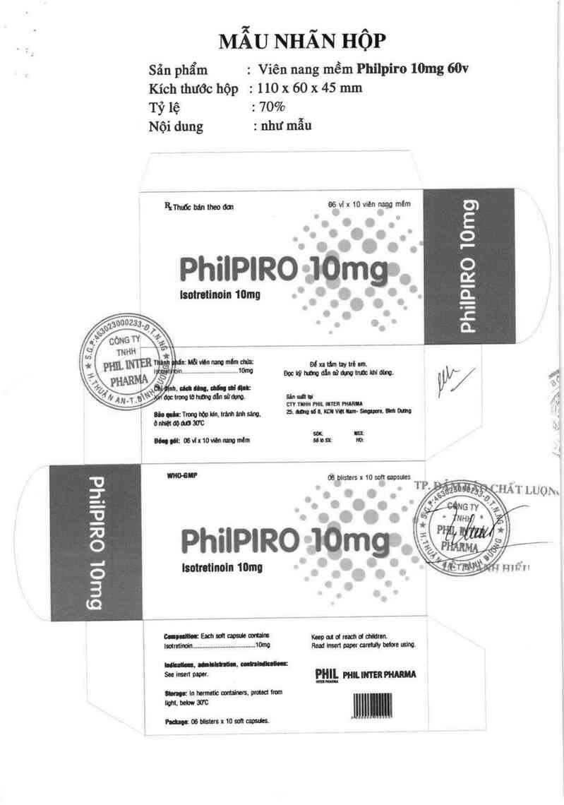 thông tin, cách dùng, giá thuốc Philpiro 10 mg - ảnh 1