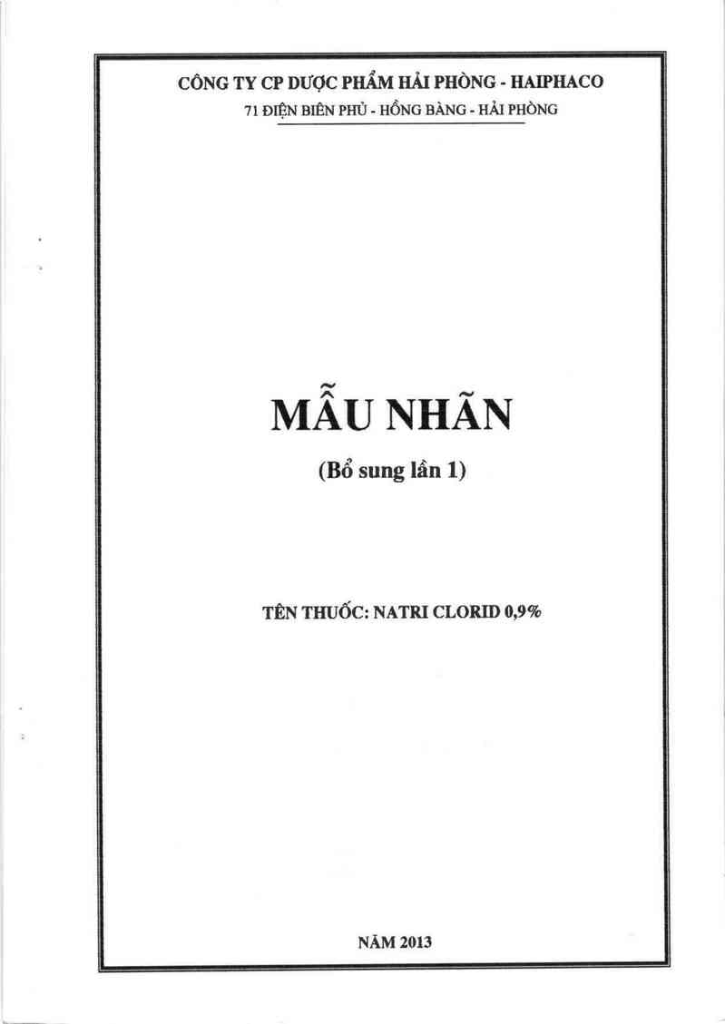 thông tin, cách dùng, giá thuốc Natri clorid 0,9% - ảnh 0