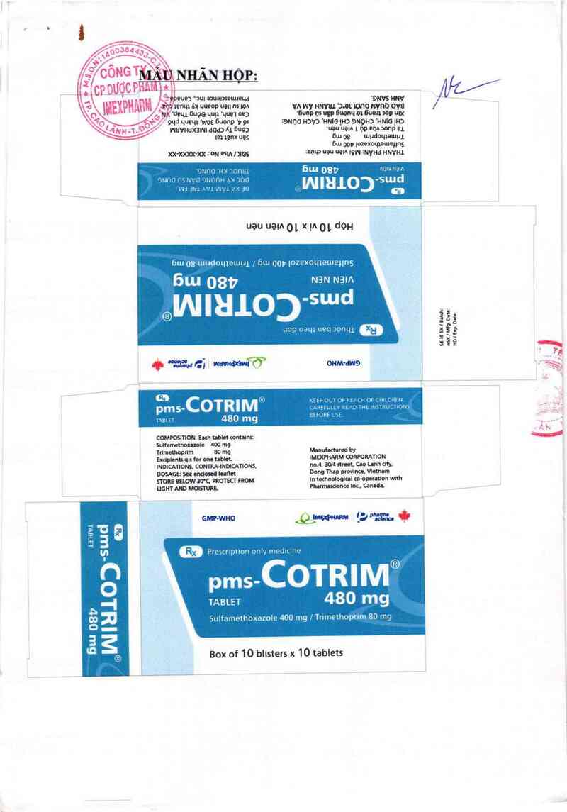 thông tin, cách dùng, giá thuốc pms - Cotrim 480 mg - ảnh 1