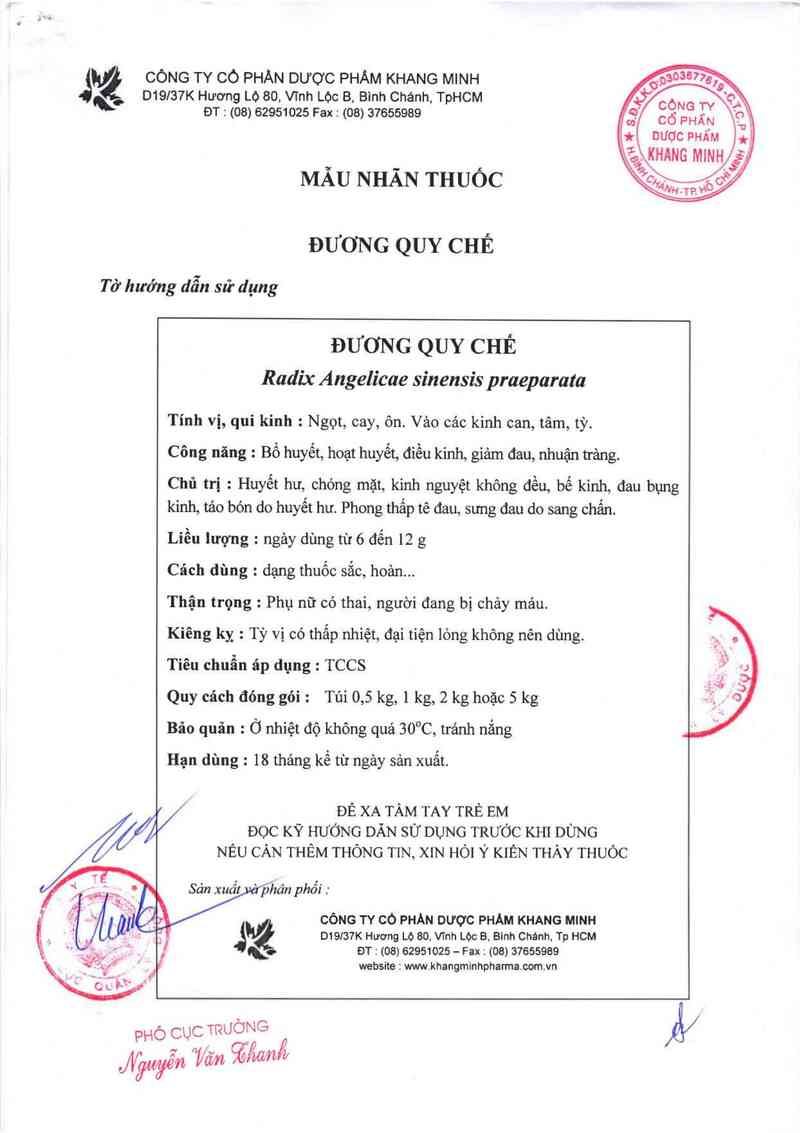 thông tin, cách dùng, giá thuốc Đương quy chế - ảnh 1