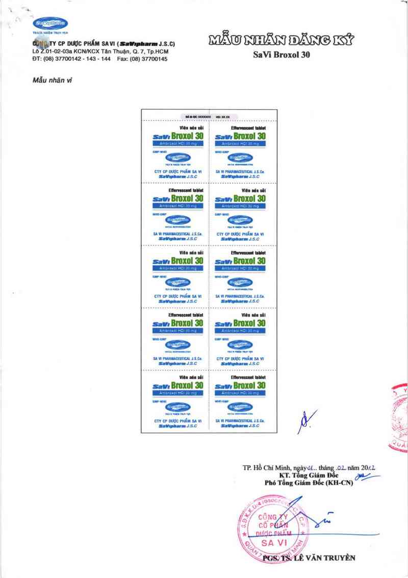 thông tin, cách dùng, giá thuốc SaViBroxol 30 - ảnh 1