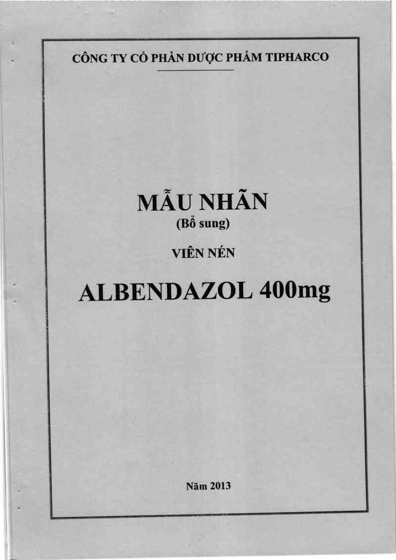 thông tin, cách dùng, giá thuốc Albendazol 400mg - ảnh 0