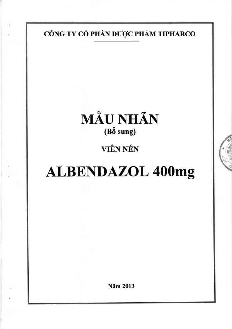 thông tin, cách dùng, giá thuốc Albendazol 400mg - ảnh 1