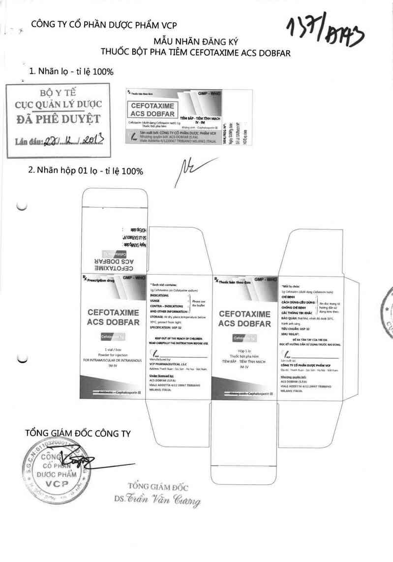 thông tin, cách dùng, giá thuốc Cefotaxime ACS Dobfar - ảnh 0