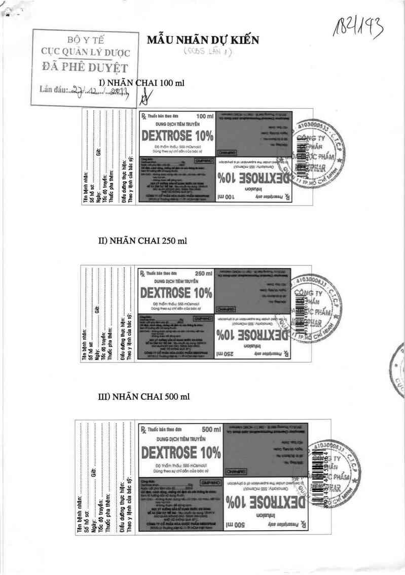 thông tin, cách dùng, giá thuốc Dextrose 10% - ảnh 0