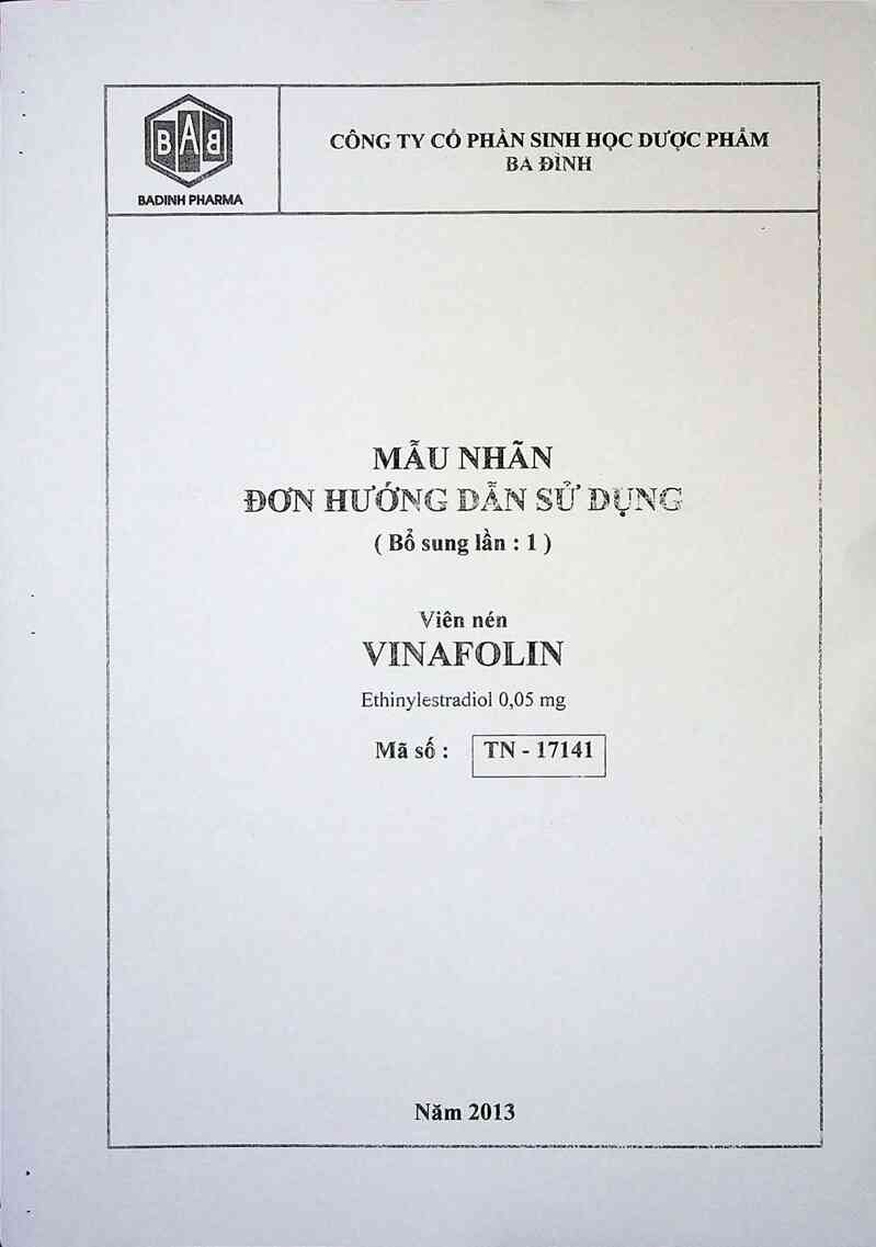 thông tin, cách dùng, giá thuốc Vinafolin - ảnh 1