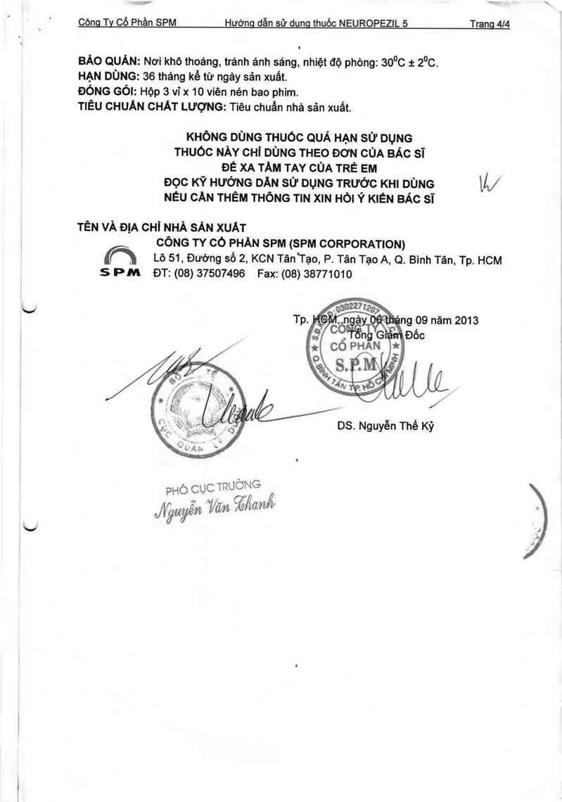 thông tin, cách dùng, giá thuốc Neuropezil 5 - ảnh 4