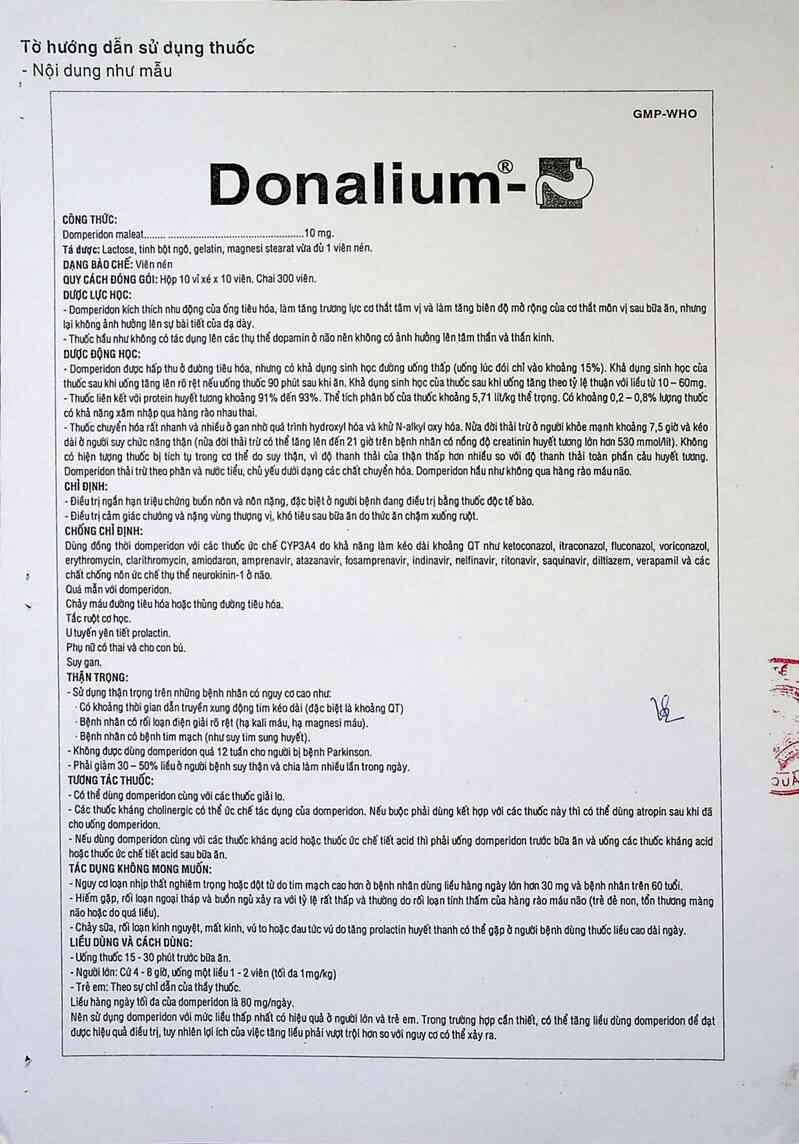 thông tin, cách dùng, giá thuốc Donalium 10 mg - ảnh 3