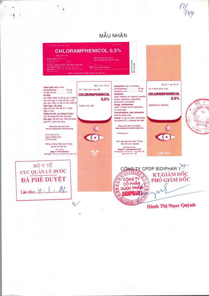 thông tin, cách dùng, giá thuốc Chloramphenicol 0,5mg - ảnh 0