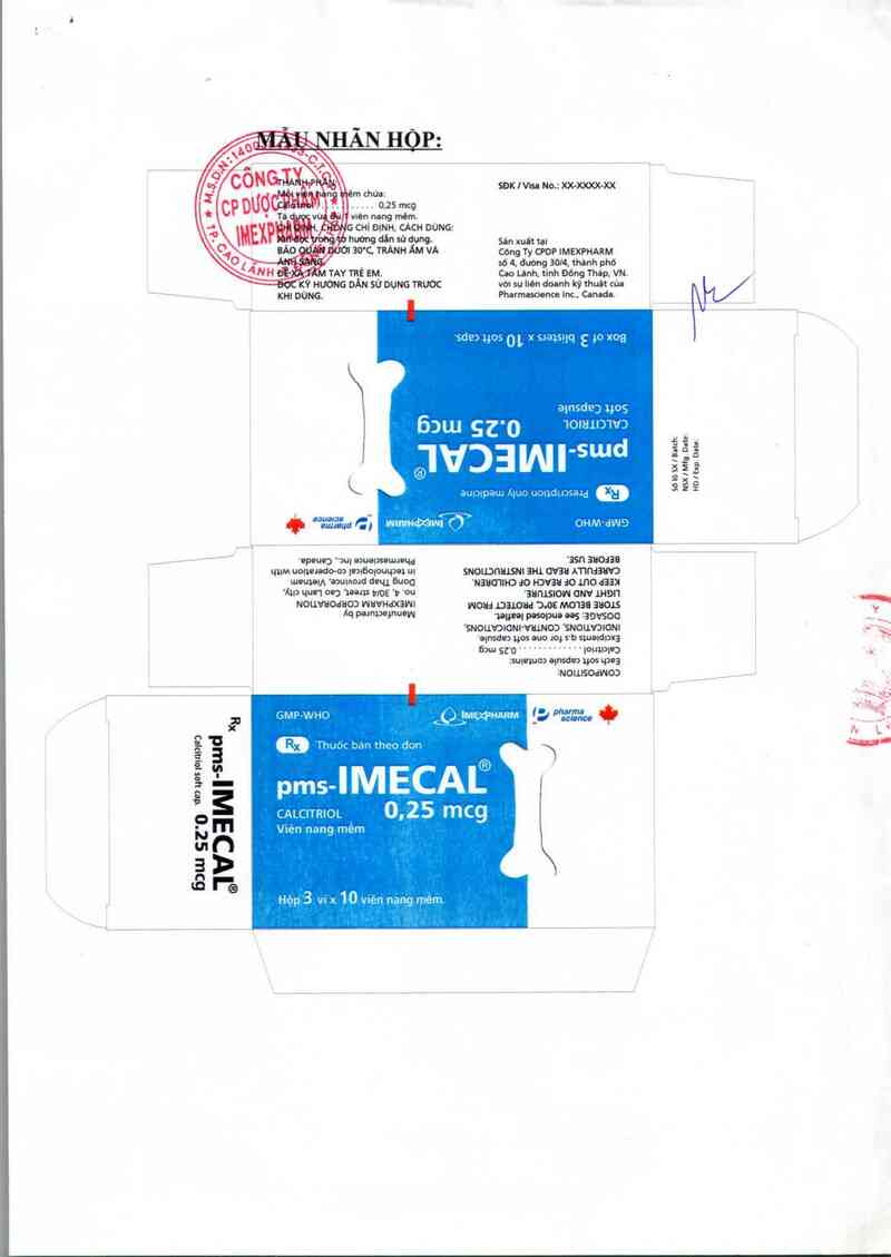 thông tin, cách dùng, giá thuốc pms - Imecal 0,25 mcg - ảnh 1