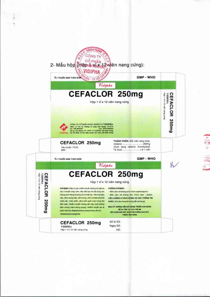 thông tin, cách dùng, giá thuốc Cefaclor 250mg - ảnh 1