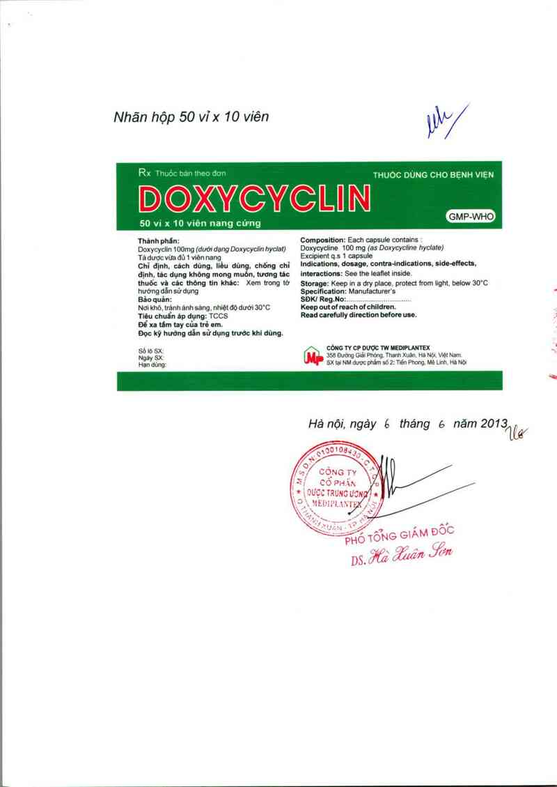 thông tin, cách dùng, giá thuốc Doxycyclin - ảnh 1