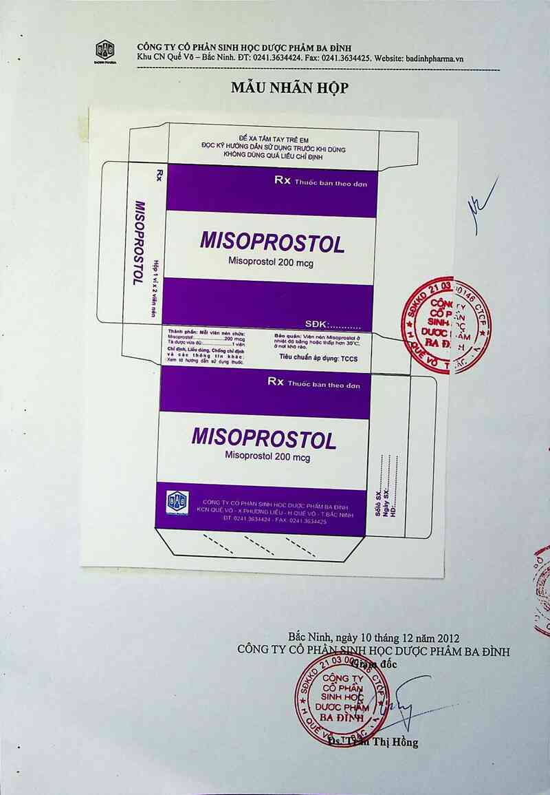 thông tin, cách dùng, giá thuốc Misoprostol - ảnh 3