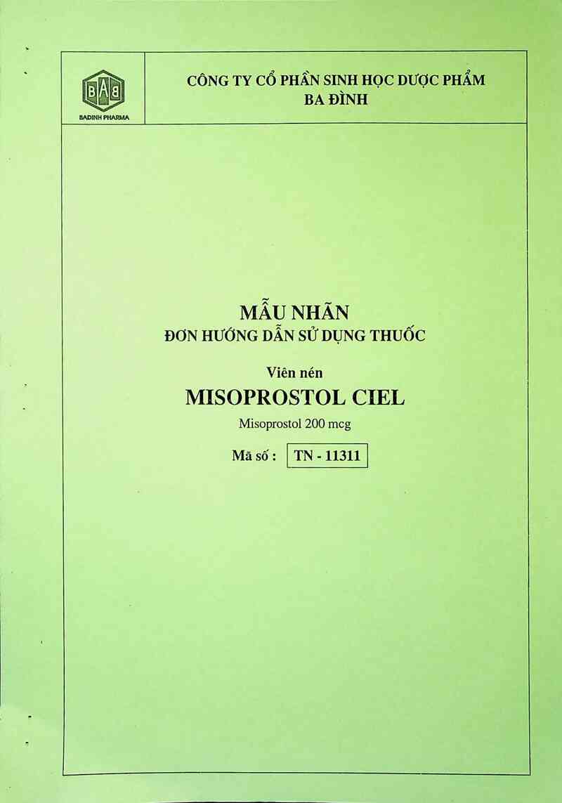 thông tin, cách dùng, giá thuốc Misoprostol Ciel - ảnh 0