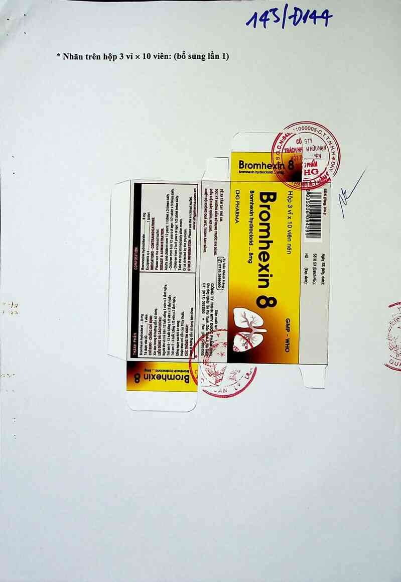 thông tin, cách dùng, giá thuốc Bromhexin 8 - ảnh 1