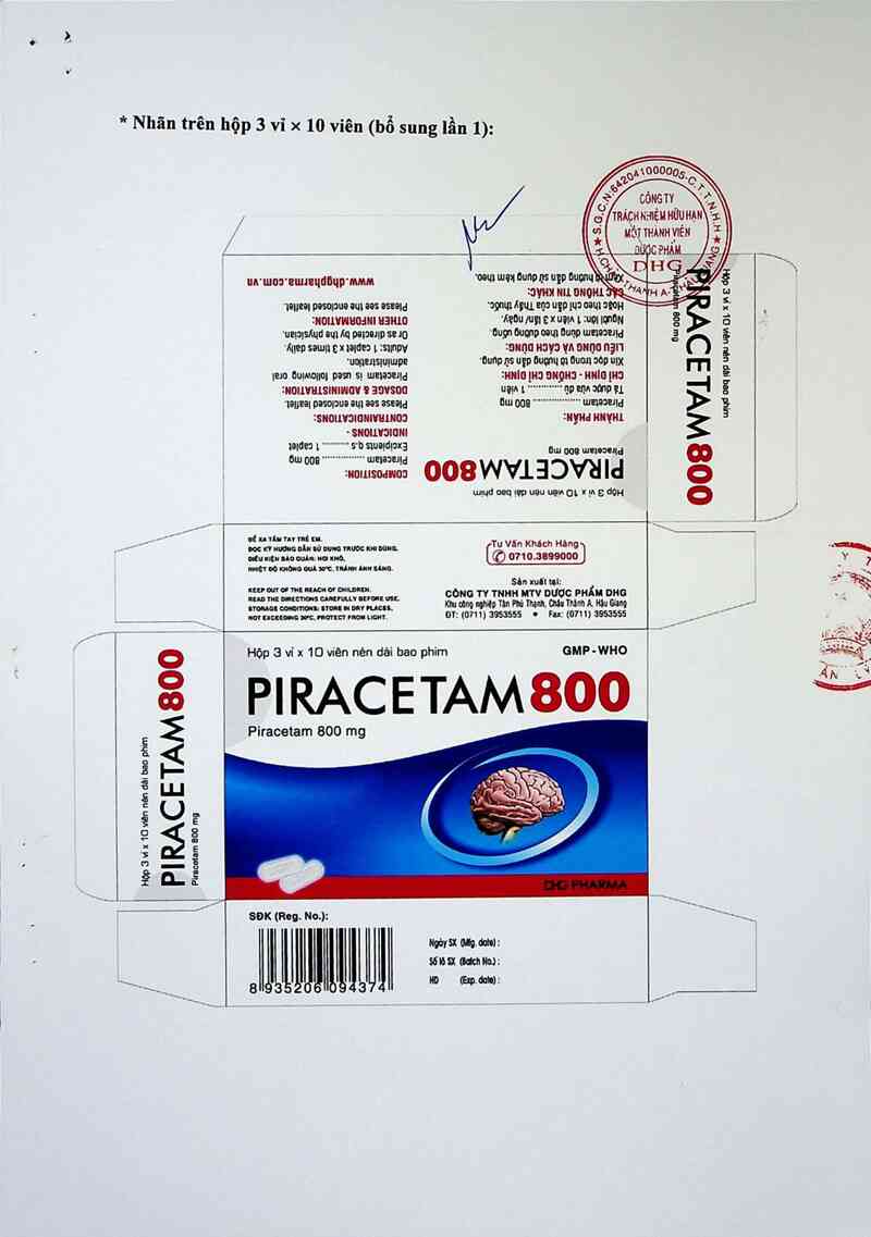 thông tin, cách dùng, giá thuốc Piracetam 800 - ảnh 1