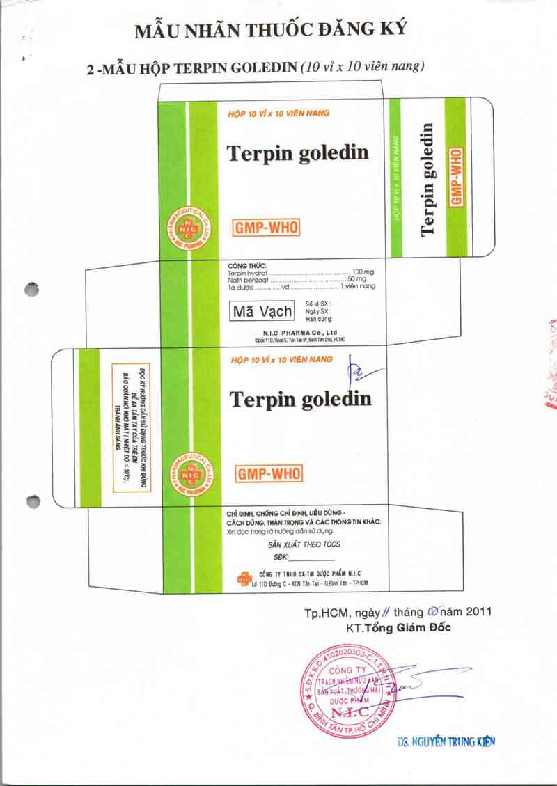 thông tin, cách dùng, giá thuốc Terpin Goledin - ảnh 1