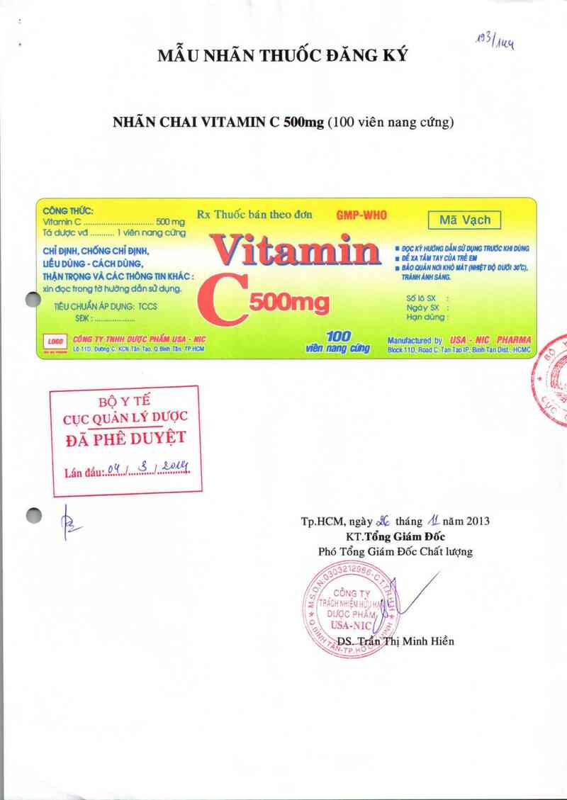 thông tin, cách dùng, giá thuốc Vitamin C 500 mg - ảnh 0