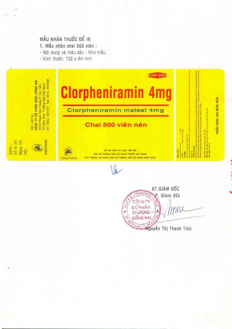 thông tin, cách dùng, giá thuốc Clorpheniramin 4mg - ảnh 2