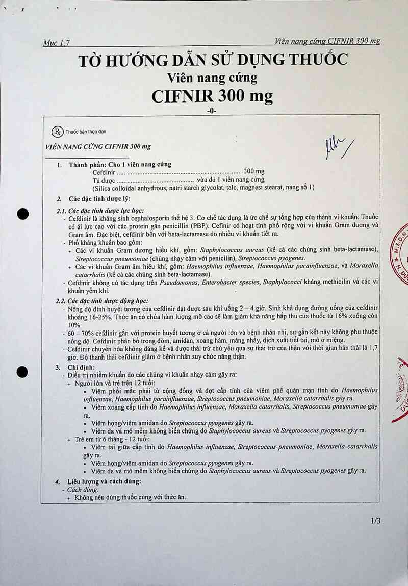 thông tin, cách dùng, giá thuốc Cifnir 300 mg - ảnh 2