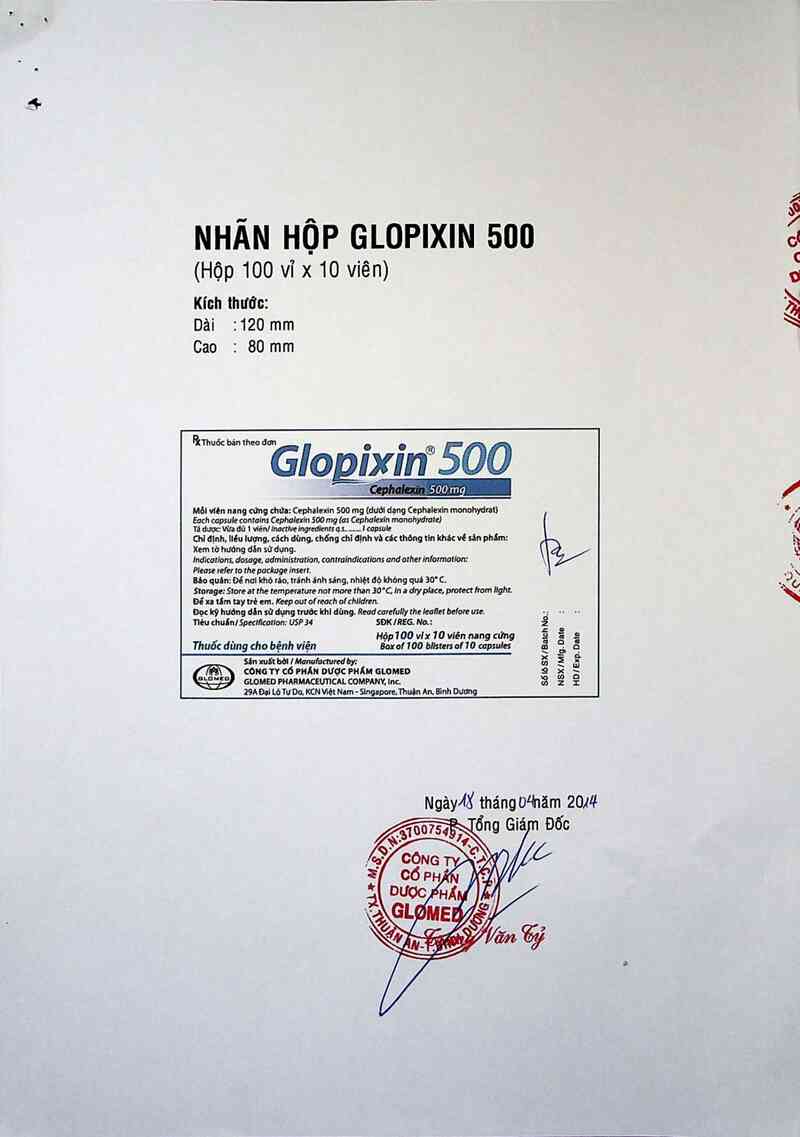 thông tin, cách dùng, giá thuốc Glopixin 500 - ảnh 1