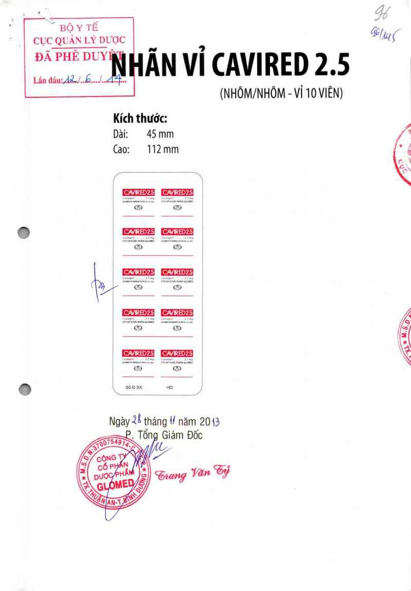 thông tin, cách dùng, giá thuốc Cavired 2.5 - ảnh 0