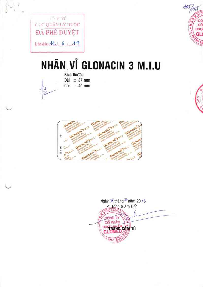 thông tin, cách dùng, giá thuốc Glonacin 3.0 M.I.U - ảnh 0