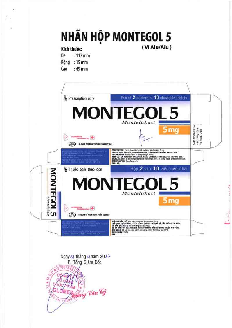 thông tin, cách dùng, giá thuốc Montegol 5 - ảnh 2