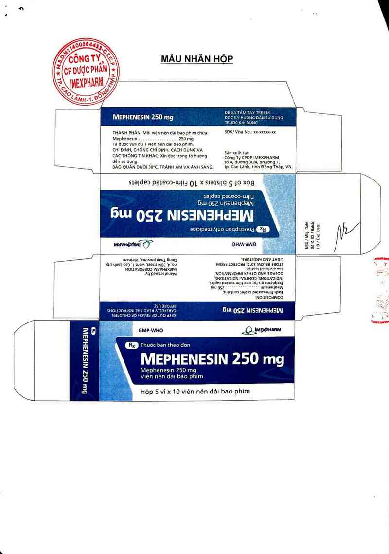 thông tin, cách dùng, giá thuốc Mephenesin 250 mg - ảnh 1