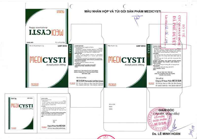 thông tin, cách dùng, giá thuốc Medicysti - ảnh 0