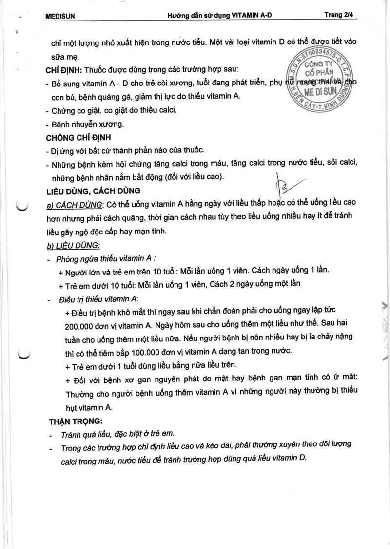 thông tin, cách dùng, giá thuốc Vitamin A-D - ảnh 3