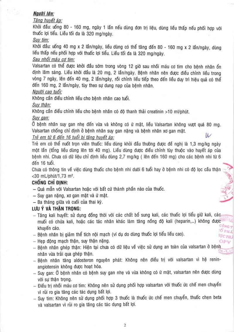 thông tin, cách dùng, giá thuốc Vasartim 80 - ảnh 2